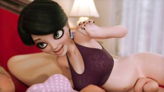 Chubby milf sucks skinny daughter | 3D Futa Family Sex
