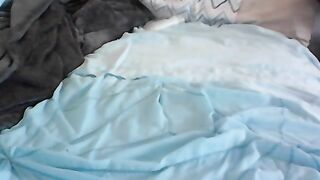 Desperate Teenie Fucks Private Sex Toy and Squirts all over her Bed
