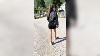 Outdoor Flashing and no Underwear into Gated Community and Outside Restaurant by