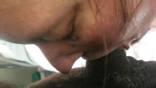 Lil whore was cuming while suck on Daddy's fat penis