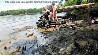Thick ex-wife pounded into the mud on a nature walk