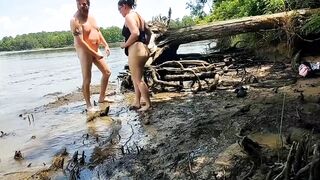 Thick ex-wife pounded into the mud on a nature walk