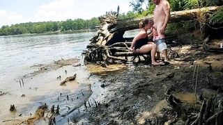 Thick ex-wife pounded into the mud on a nature walk