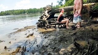 Thick ex-wife pounded into the mud on a nature walk