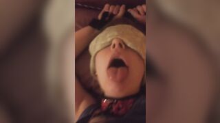 Amateur Blindfolded mistress used by Stranger
