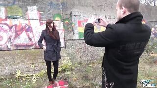 Babe amateur Hottie Marketa liking outdoors sex, cum on boobs