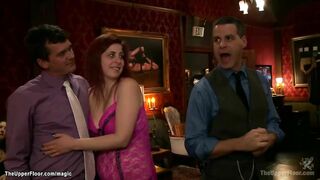 4 slaves interracial fuck at party
