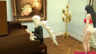 Animated ecchi Cap two jiraiya went to play the piano