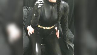 Smoking Fiance into Leather Gloves and Catsuit Fucking Hand Job Creampie Promo