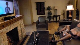 Fucking Machine Making Long Clitoris Squirt everywhere and Intense Female Orgasm