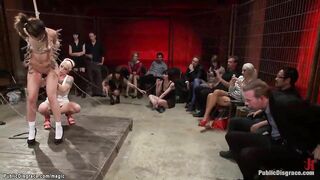 Hot smeared with food inside outdoors fetish