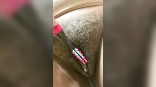 Vibrating Toothbrush Making my Twat Drip Cum