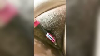 Vibrating Toothbrush Making my Twat Drip Cum