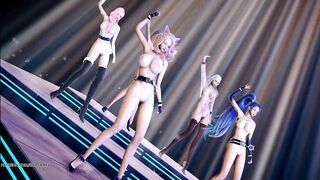 MMD EVERGLOW - ADIOS Nude Dance KDA Ahri Akali Kaisa Seraphine Evelynn
