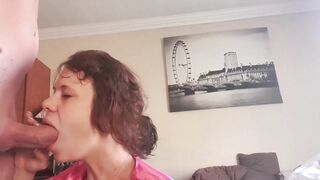 Curly Haired mom Blowing and Jerking my Penis till I Cum