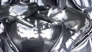 Pvc women Full into Ebony Pvc and Gasmask Chill Outs Outdoors into