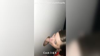 Hotwife Takes 5 Strangers Dicks at the Gloryhole and Takes Oral Cream