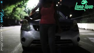 Lana Lava Masturbates inside the Middle of Big Outdoor Parking Lot