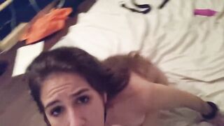 Step Sister Begs me not to Cum in so I do it