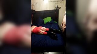 Red Hottie Vagina Spanked Plugged and Pounded