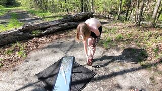 Great Skinny Blonde Skank Sarah Evans out inside Outdoor Fucking a Big