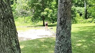Voyeur Hiker Spies Hot Slim Dipping Lady into the Lake. then Loving