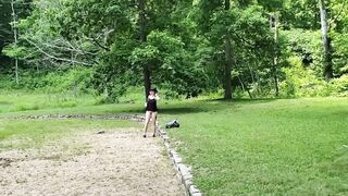 Voyeur Hiker Spies Hot Slim Dipping Lady into the Lake. then Loving