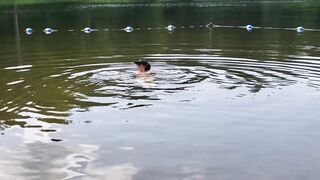 Voyeur Hiker Spies Hot Slim Dipping Lady into the Lake. then Loving