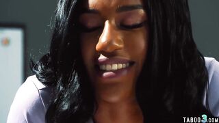 Dyke black 18 yo Lala Ivey tasting her ebony stepsisters dark