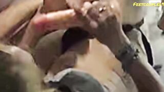 Cum on Face while Blowing Foot and Vibrator, LCoF 7/10 Feetcouple69 Lick