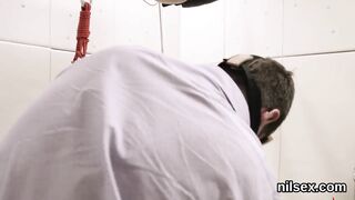 Randy sexy was taken into anal madhouse for awkward therapy
