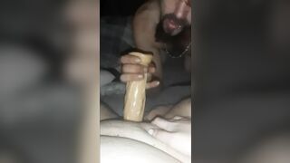 Double Penetration from Hubby with 14" Toyoys pov