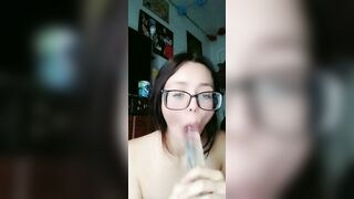 PAWG Deep Throats her Sex Toy an does a Lil JOI Fof Fans