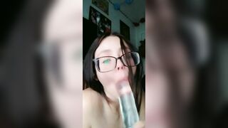 PAWG Deep Throats her Sex Toy an does a Lil JOI Fof Fans