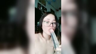 PAWG Deep Throats her Sex Toy an does a Lil JOI Fof Fans