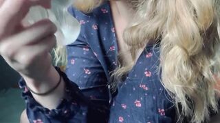 Shay Squirts all over her Dildo, then Blows it Clean