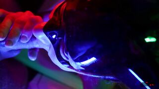 Gentle Oral Sex from Masked Lady Cat Cum inside Mouth