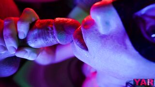 Gentle Oral Sex from Masked Lady Cat Cum inside Mouth