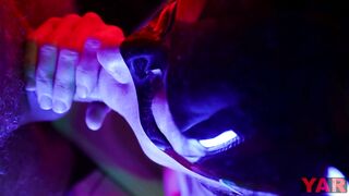 Gentle Oral Sex from Masked Lady Cat Cum inside Mouth