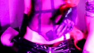 Eva Pvc Red Hair Suck Long Penis Pounded her Snatch Vinyl Leggins