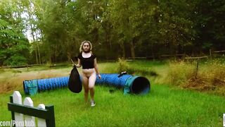 Cum-covered 19 Year-older Teenagers Bdsm Sub Lexi Grey Crawls to the Seesaw
