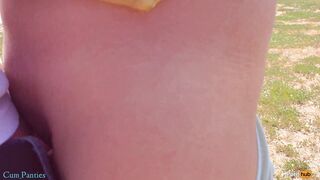Stranger again Cum inside my Underwear on the Beach Risky Outside Jizzed