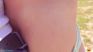 Stranger again Cum inside my Underwear on the Beach Risky Outside Jizzed