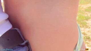 Stranger again Cum inside my Underwear on the Beach Risky Outside Jizzed
