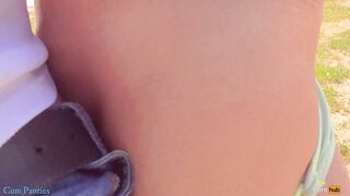Stranger again Cum inside my Underwear on the Beach Risky Outside Jizzed