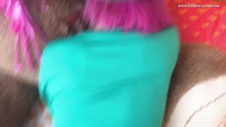Virgin 18 year old cosplay women, stepsister greets me with...