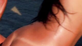 Double Butt Pounder at the Beach! Vacation Anal double penetration, two Sloppy