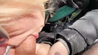 Hoe boned in a park (outdoor outside nailed)
