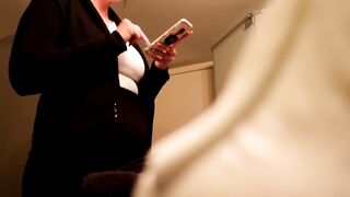 Chubby chick with tattoos on hidden web web cam in bathroom