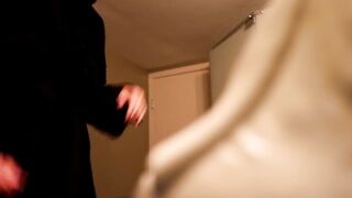 Chubby chick with tattoos on hidden web web cam in bathroom